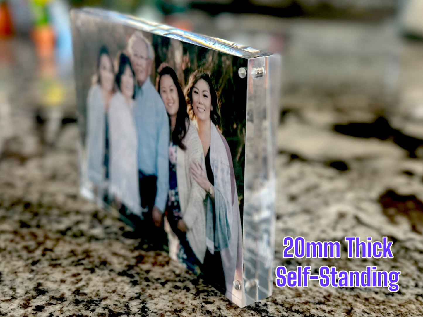 Personalized Acrylic Glass Photo Frame 5” x 7” - Family