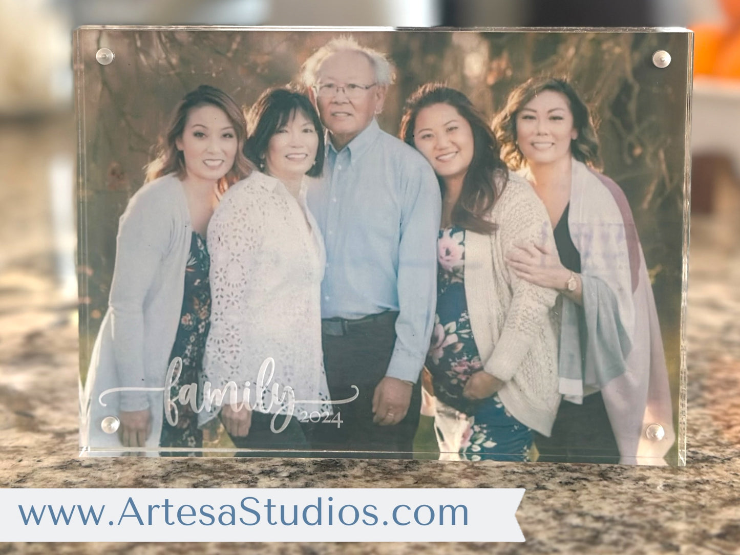 Personalized Acrylic Glass Photo Frame 5” x 7” - Family