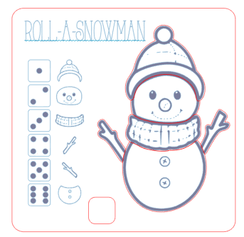 Digital Download Dice Game: Roll-a-Snowman