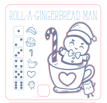 Digital Download Dice Game: Roll-a-Gingerbread Man