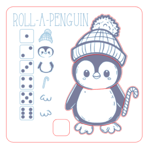 Digital Download Dice Game: Roll-a-Penguin