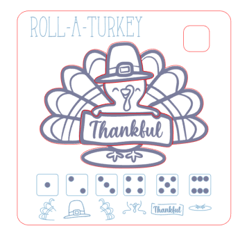 Digital Download Dice Game: Roll-a-Turkey