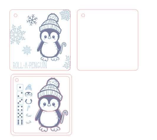 Digital Download Travel Dice Game: Roll-a-Penguin