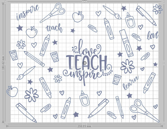 Love Inspire Teach Tumbler Full 360 Wrap Digital SVG Download