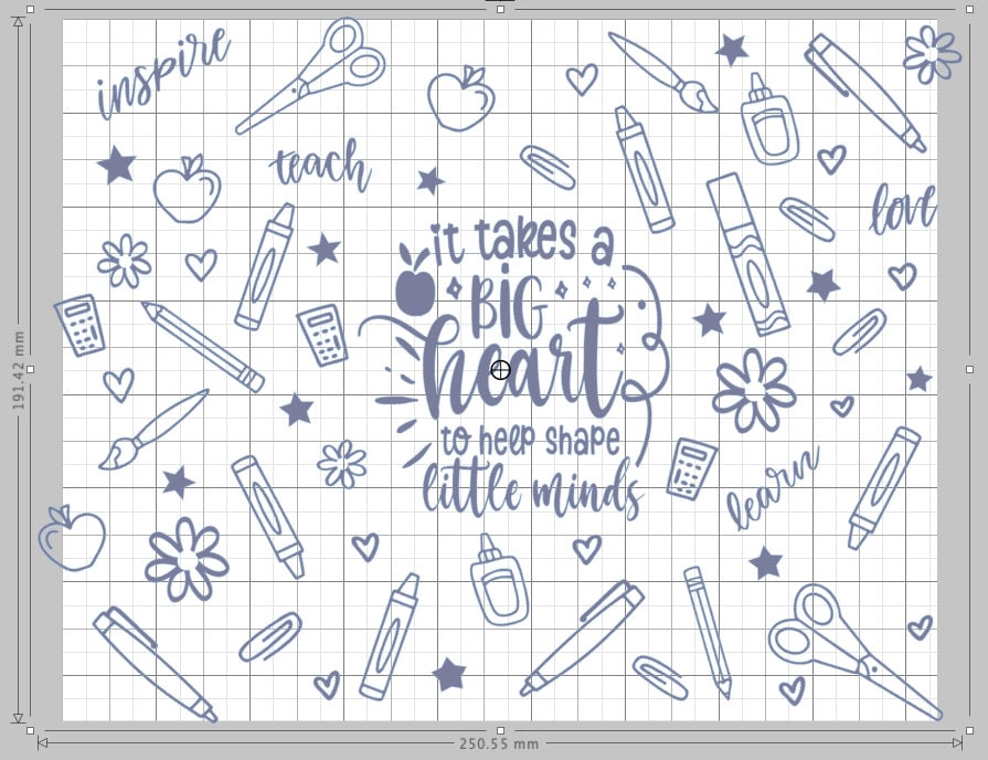 Big Heart to Shape Little Minds Tumbler Full 360 Wrap Digital SVG Download