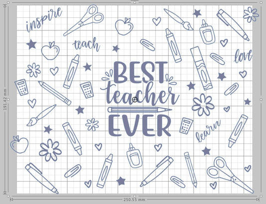 Best Teacher Ever Tumbler Full 360 Wrap Digital SVG Download