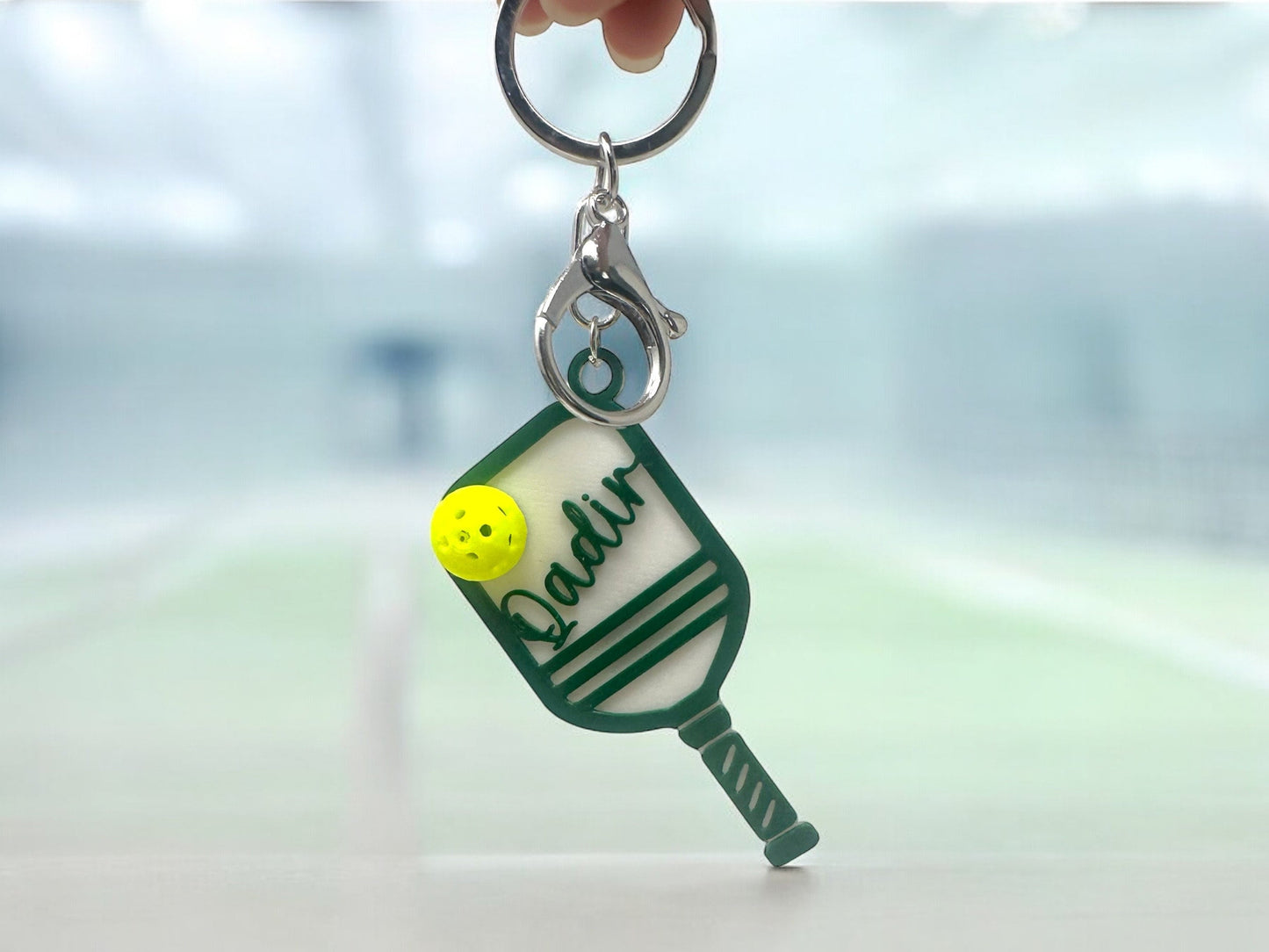 Personalized Pickle Ball Keychain and Bag Charm