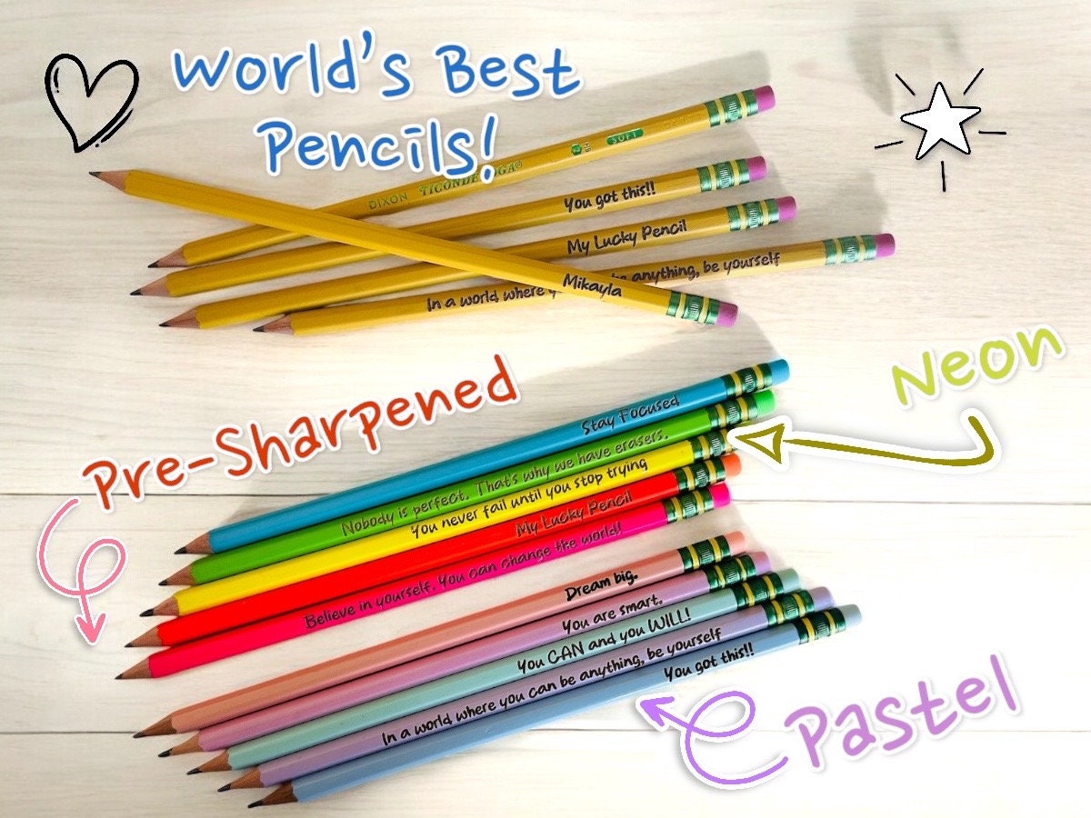 Custom Personalized #2 Ticonderoga Pre-Sharpened with Eraser Pencils