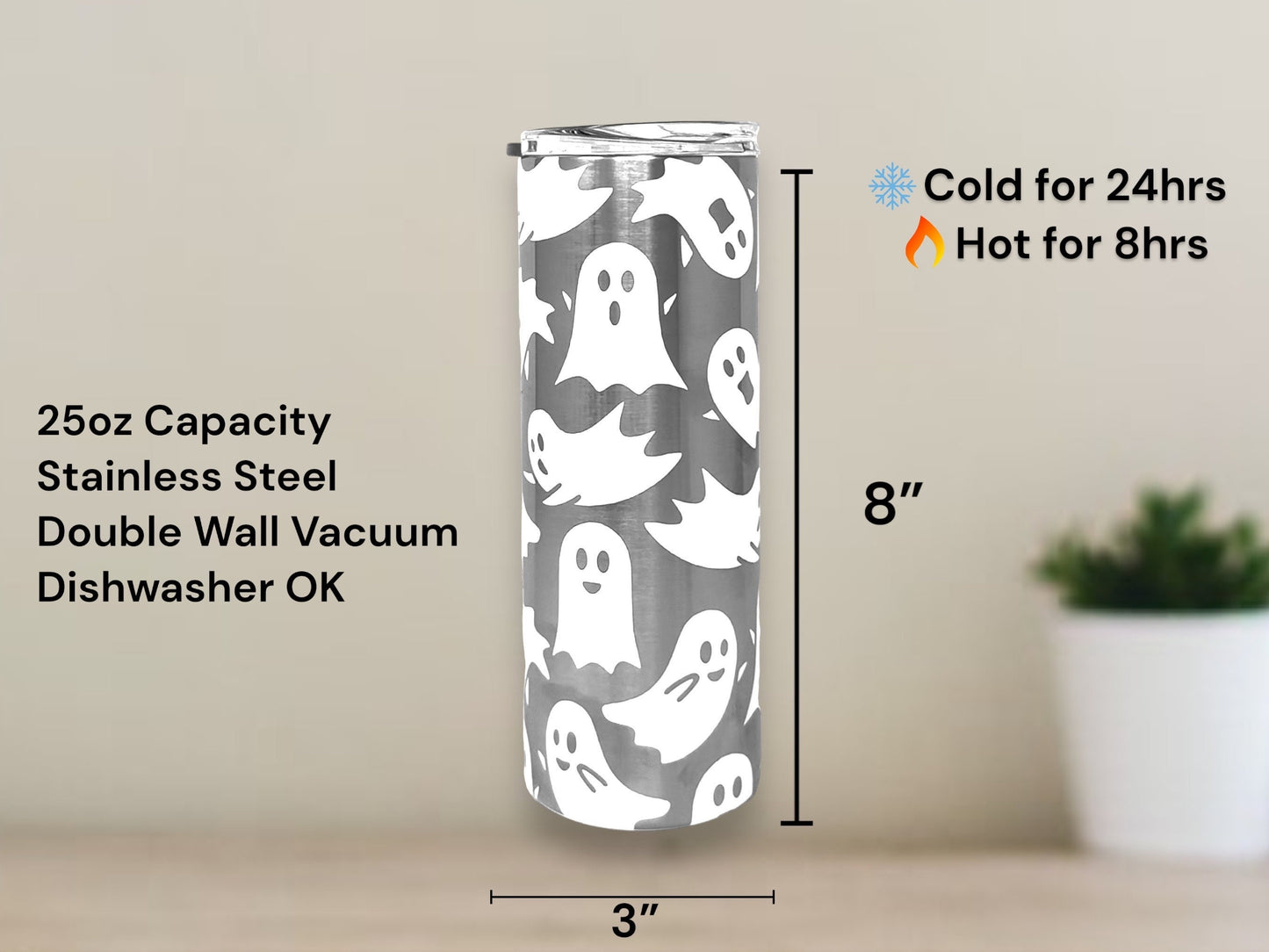 Cute Halloween Ghost Cup Glow-in-the-Dark Tumbler